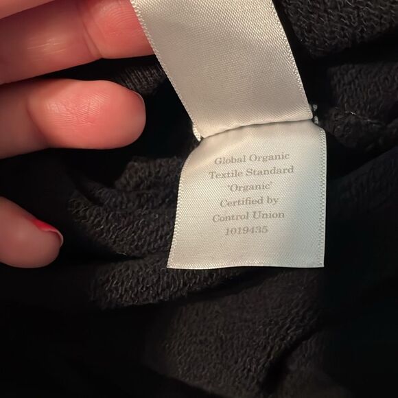 Everlane Sweatshirt 1/2 Zip Up Organic Cotton Cropped Mock Neck Black Size XS - Picture 9 of 9